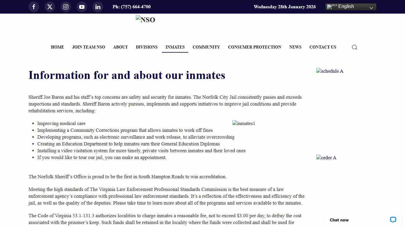 Information for and about our inmates