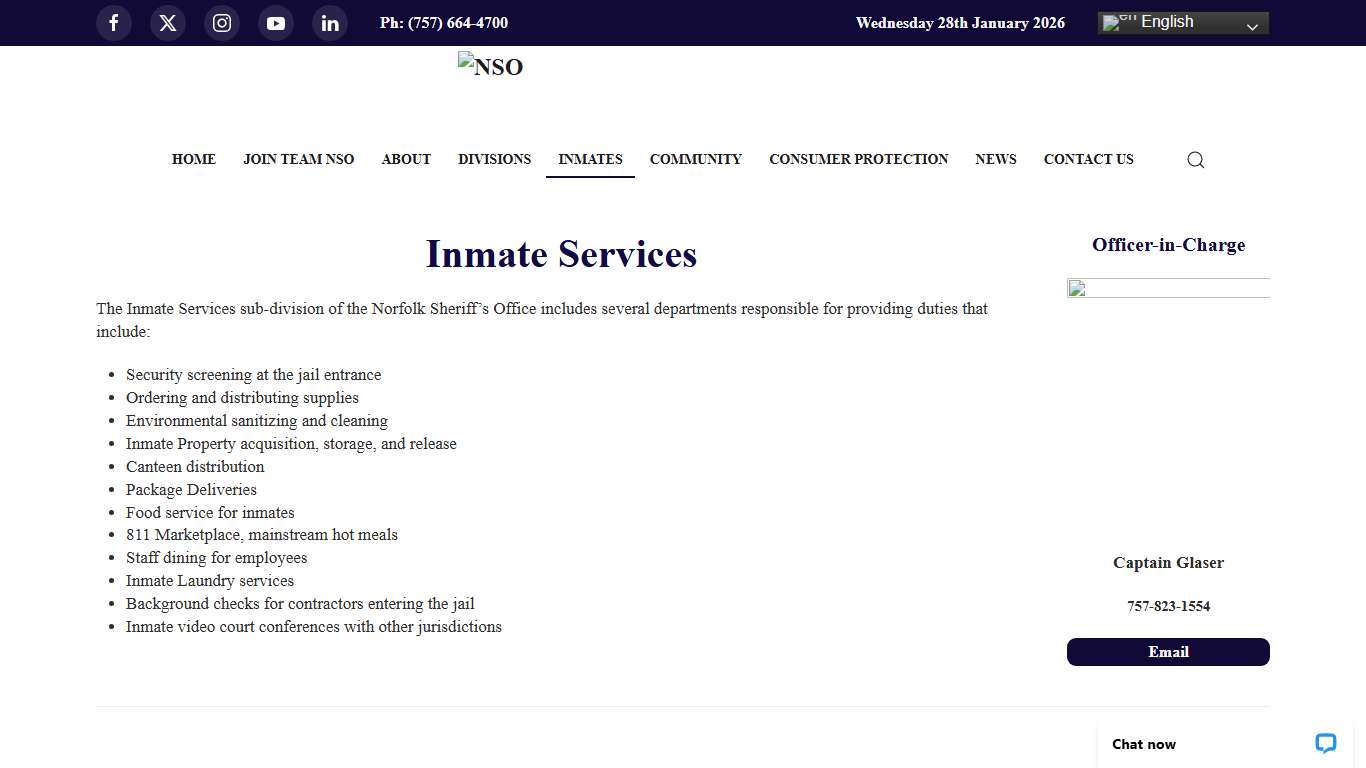 Inmate Services